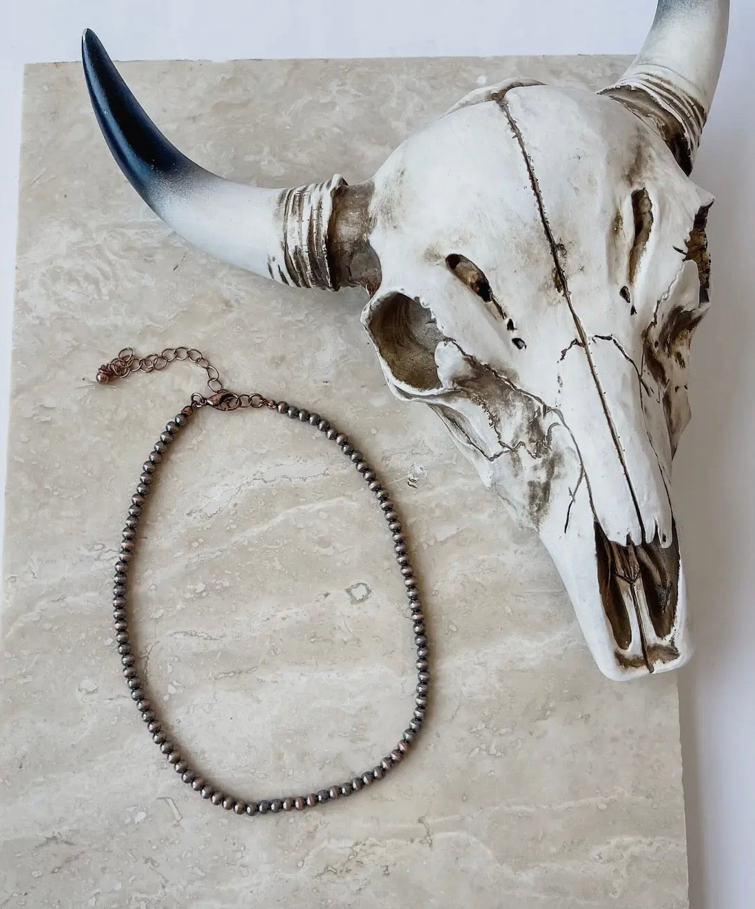 Western Navajo Bead Choker Necklace 4mm