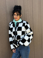 Heavyweight Checkered Cozy Sherpa Jacket