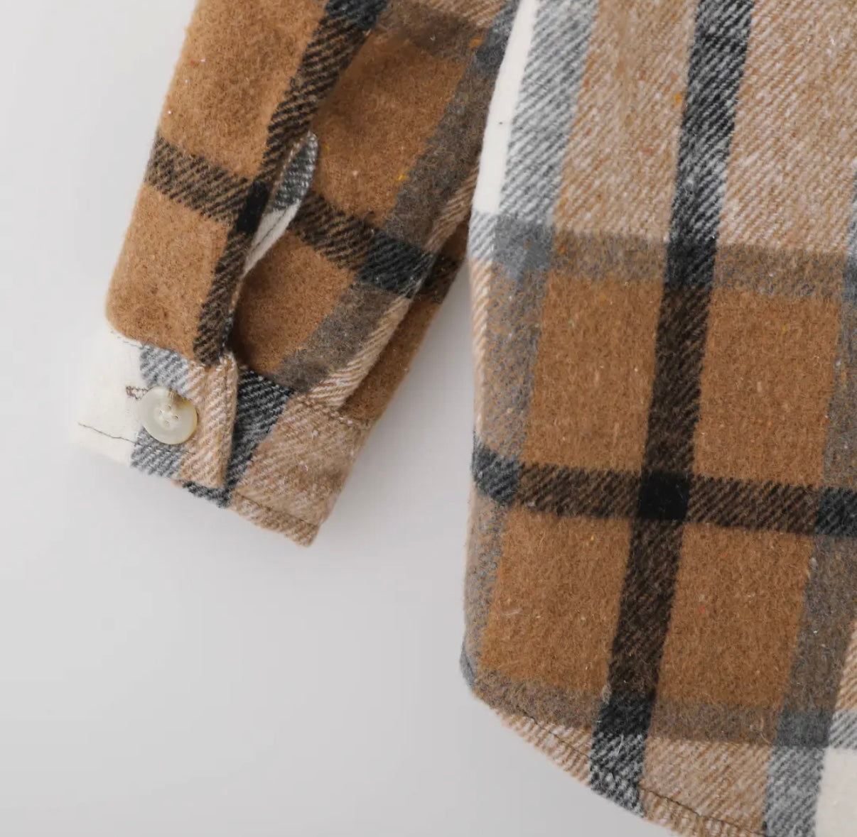 Hooded Brown, orange & Cream Flannel Jacket
