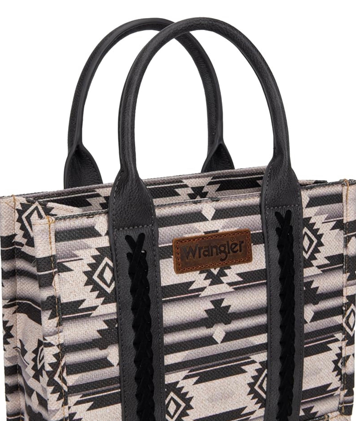 Wrangler southwestern print crossbody canvas tote gray