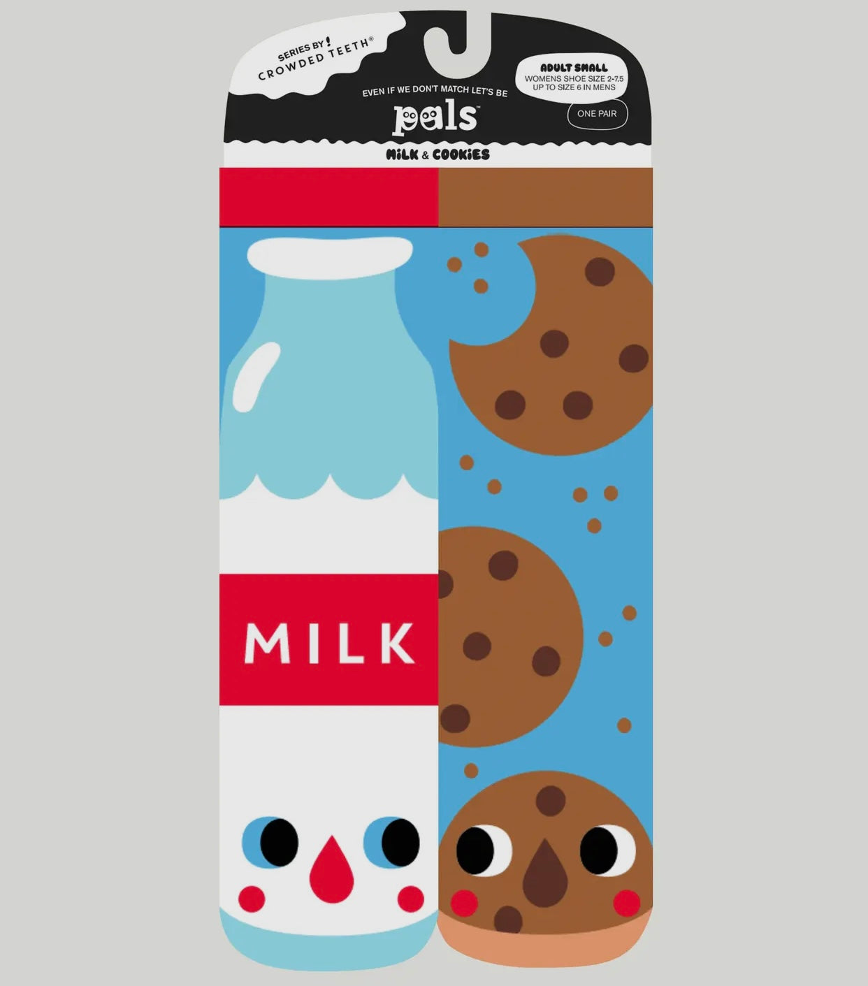 Milk & Cookies Fun Mismatched Socks Adult Socks