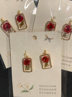Cottage Red Dried Flower
Rectangle Earrings