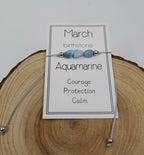 Handmade Birthday Stone Natural Stone Bracelet with Card