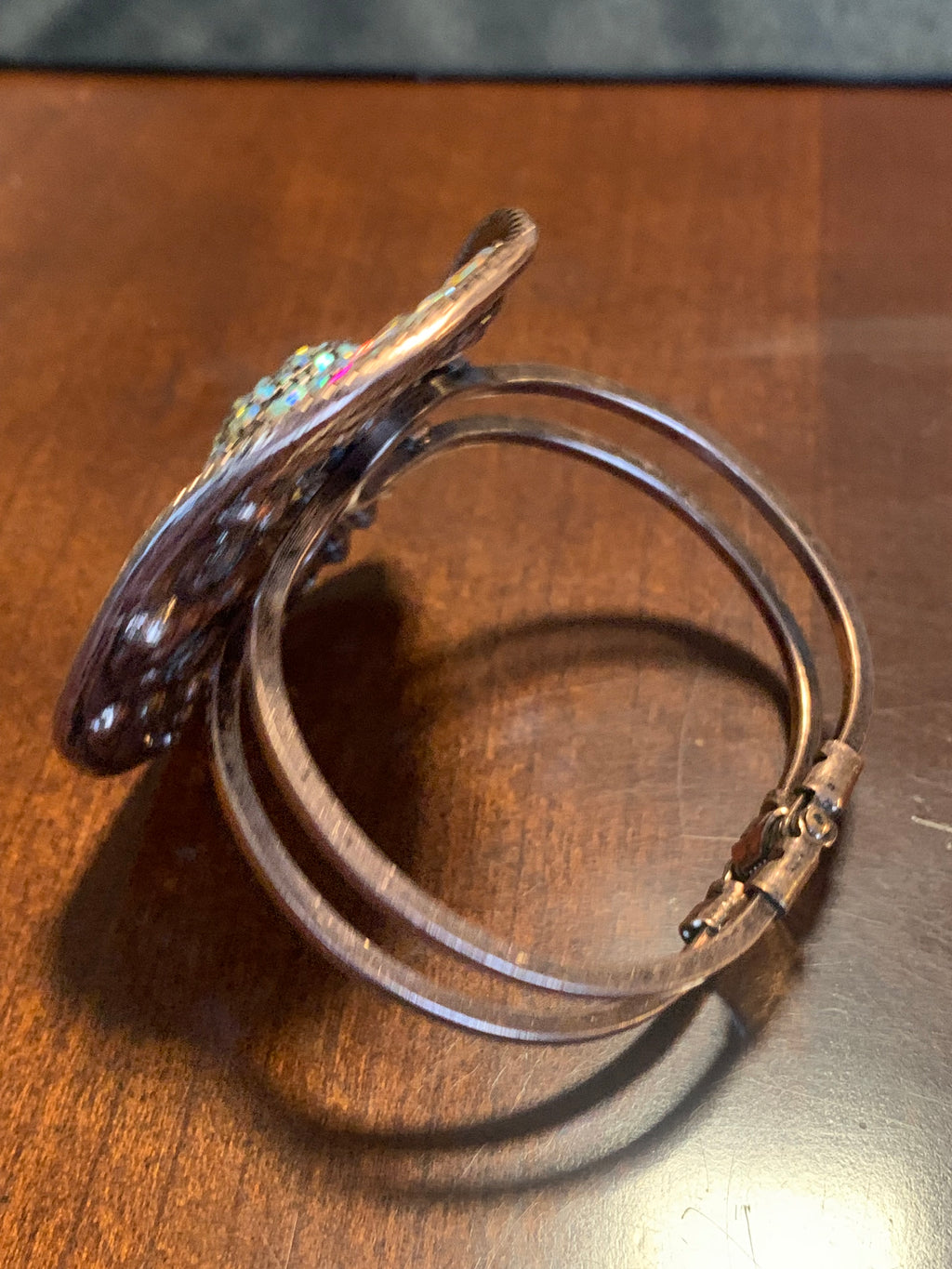 Western Cowboy Hat bling rhinestone Hinge Bracelet