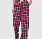 Plaid Lounge Pants with Pockets”Fuchsia”