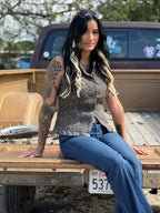 Western Leopard Print Slim Denim Vest
