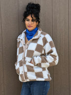 The Dylan: Checkered Sherpa Jacket
