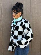 Heavyweight Checkered Cozy Sherpa Jacket
