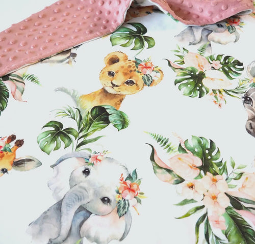 Baby & Toddler Minky Blanket - Africa Animals