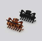 Recycled Plastic Large Claw Clip 2pc Set - Black & Tort