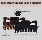 Recycled Plastic Large Claw Clip 2pc Set - Black & Tort