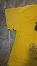 Coors Banquet Distressed Crop Top Tee “Yellow”