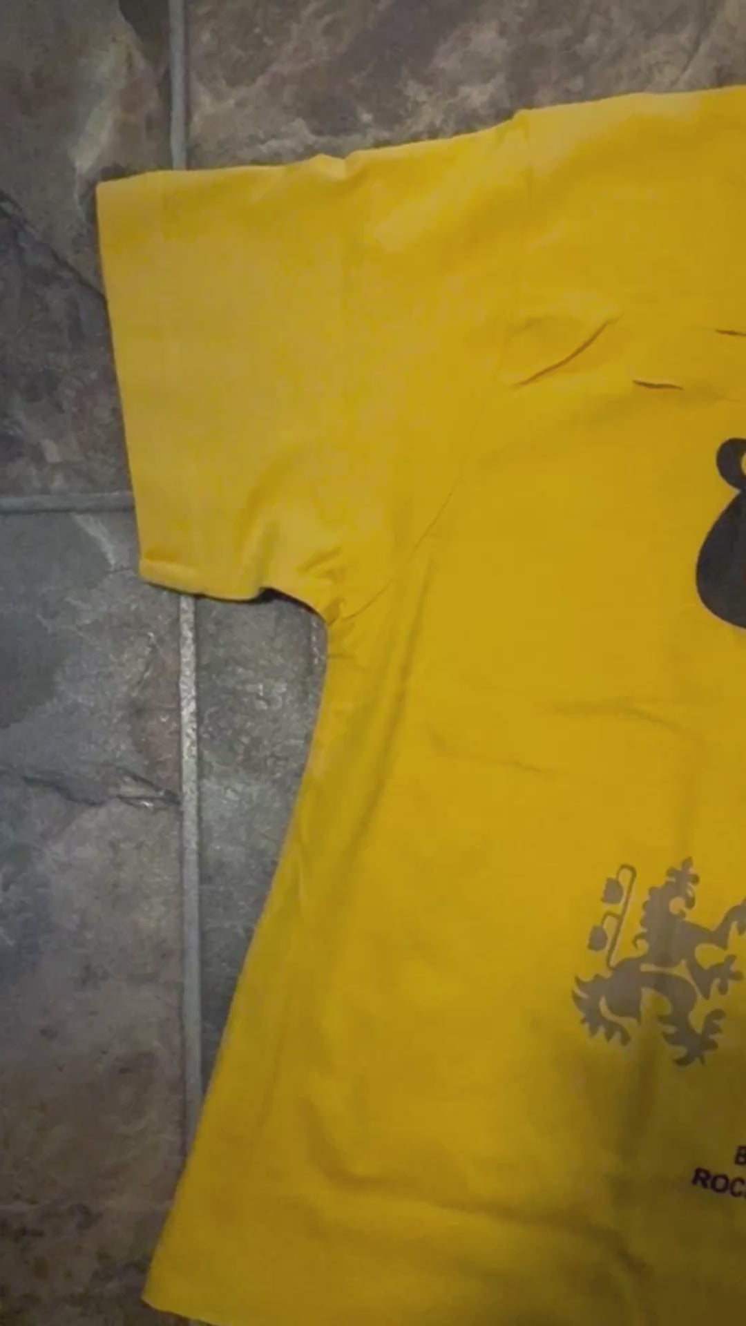 Coors Banquet Distressed Crop Top Tee “Yellow”
